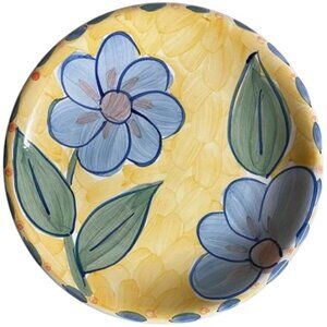 GIBSON Floral Yellow and Blue Decorative Plate